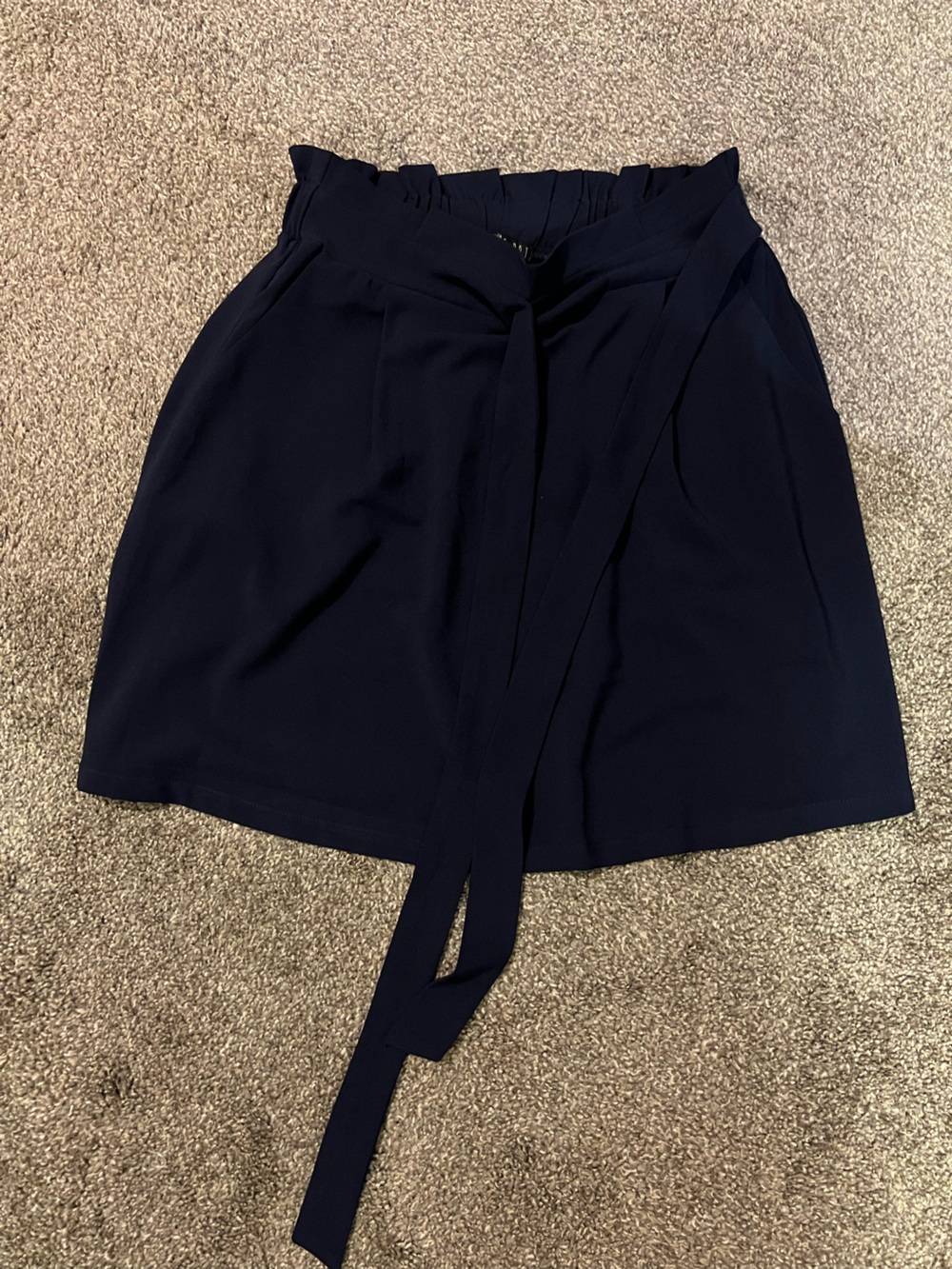 Navy Skirt with Tie Waist